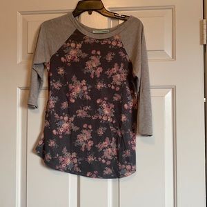 Maurices floral print baseball tee